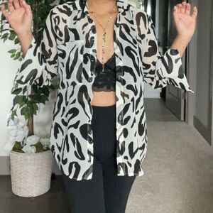 ZARA SEMI SHEER blouse